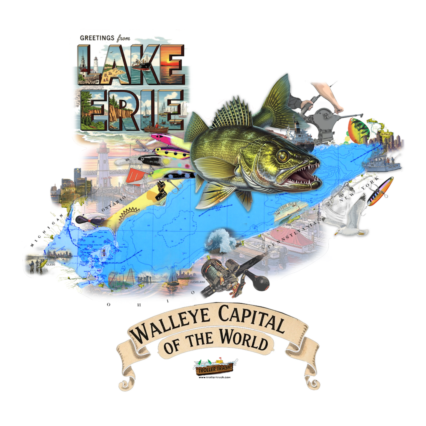 Lake Erie - Walleye Capital Tee