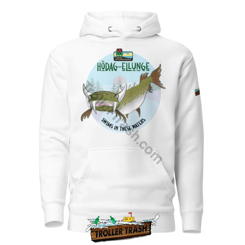 Hodag-Ellunge Hoodie White / S Hoodies